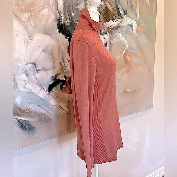 Lululemon Yin Vibes Ribbed Long Sleeve Turtleneck in Copper Clay, L (12) - Picture 7 of 14